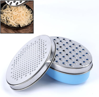 Cheese Grater Citrus Lemon Zester with Food Storage Container & Lid - Perfect For Hard Parmesan Or Soft Cheddar Cheeses, Ginger, Vegetables, Butter, Chocolate & Nutmeg (White)