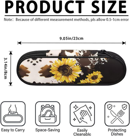 Travel Cutlery Set with Case for Kids Portable Utensil Case Reusable Silverware Pouch for School Travel Lunch Capybara Flower
