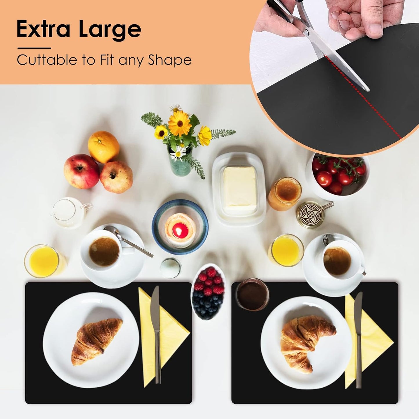 KitchenRaku Extra Large Silicone Mat for Kitchen Worktop Protector, Thickened Nonstick Heat Resistant Countertop Mat, Nonskid Placemat, Craft Mat, Table Mat (Grey, 23.6"x31.5")