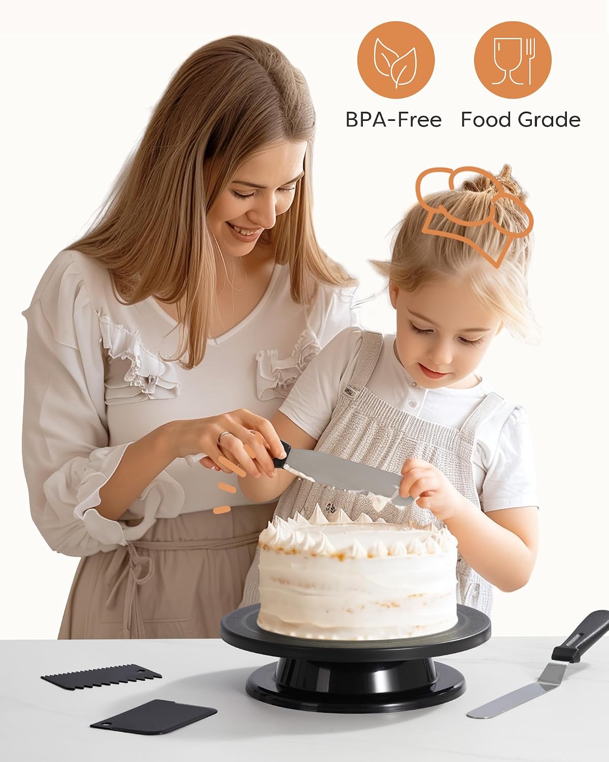 Kootek Cake Decorating Kit with Turntable Baking Supplies for Beginner Pros