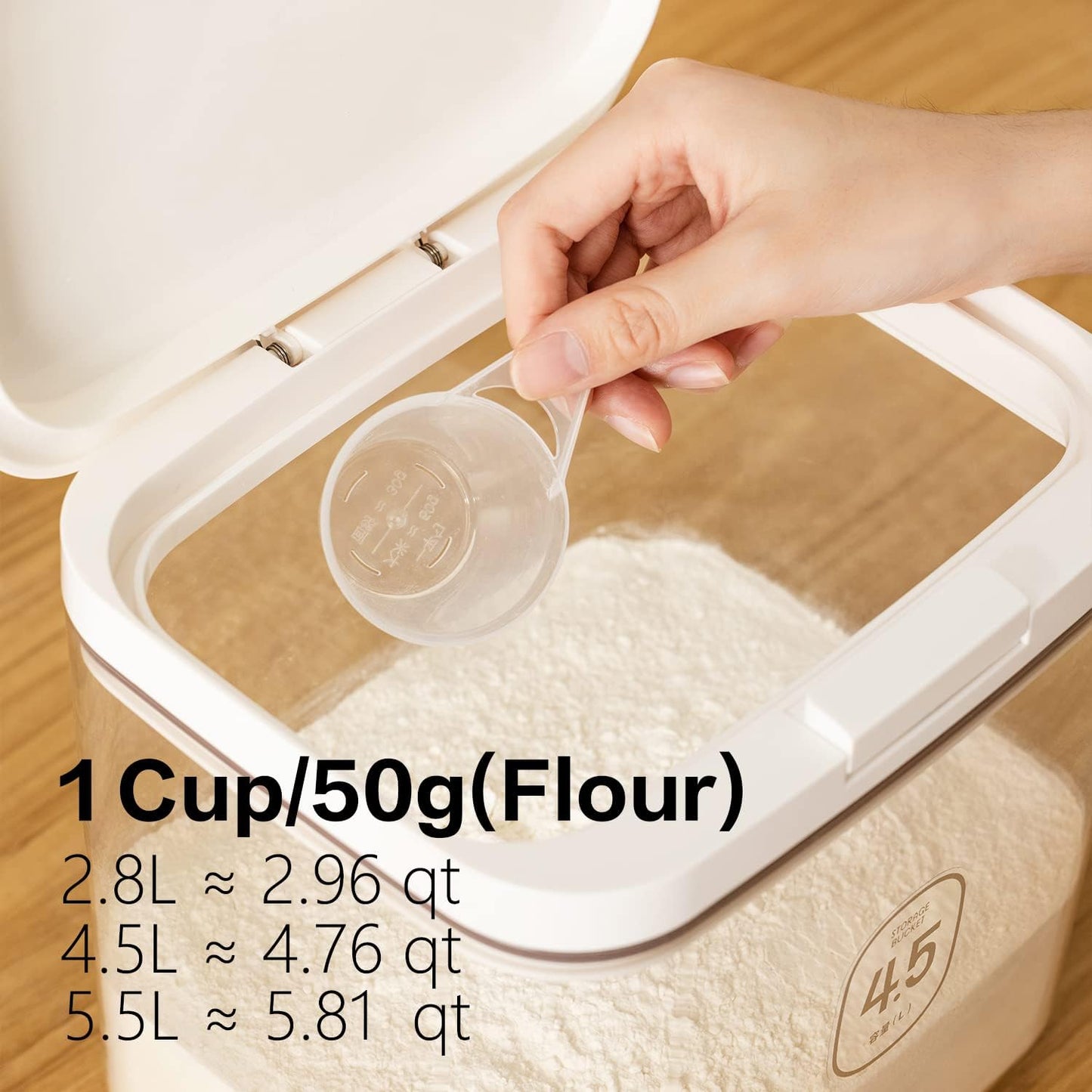 Flour Container 20LBS - 10 L /10.5 QT /10 KG - Rice Container Storage Food Grain Container Bins Household for Kitchen Pantry Organization (11L)