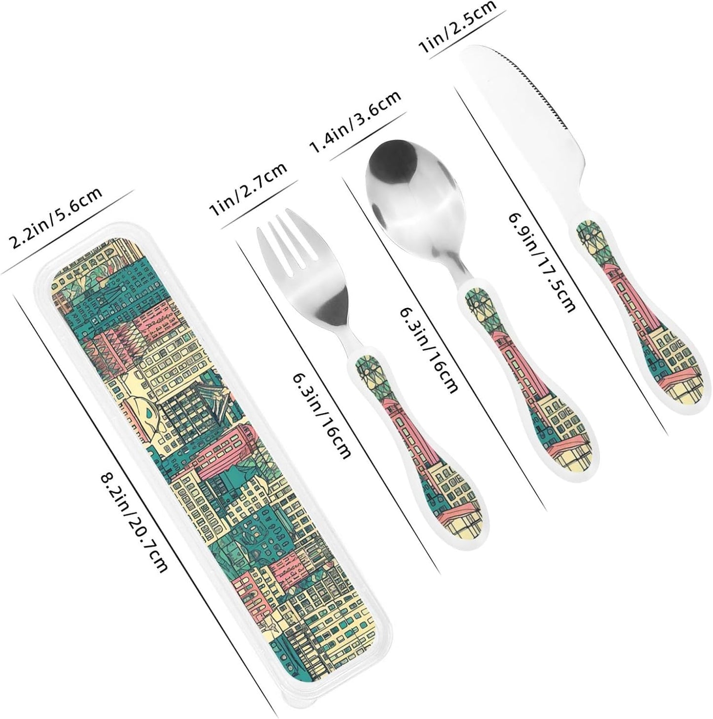 3-Piece Kids Silverware Set With Storage Case, Stainless Steel Reusable Children Safe Knife Spoon Fork Set Cartoon Cute Penguin Children Flatware Set For Kids Lunch Box