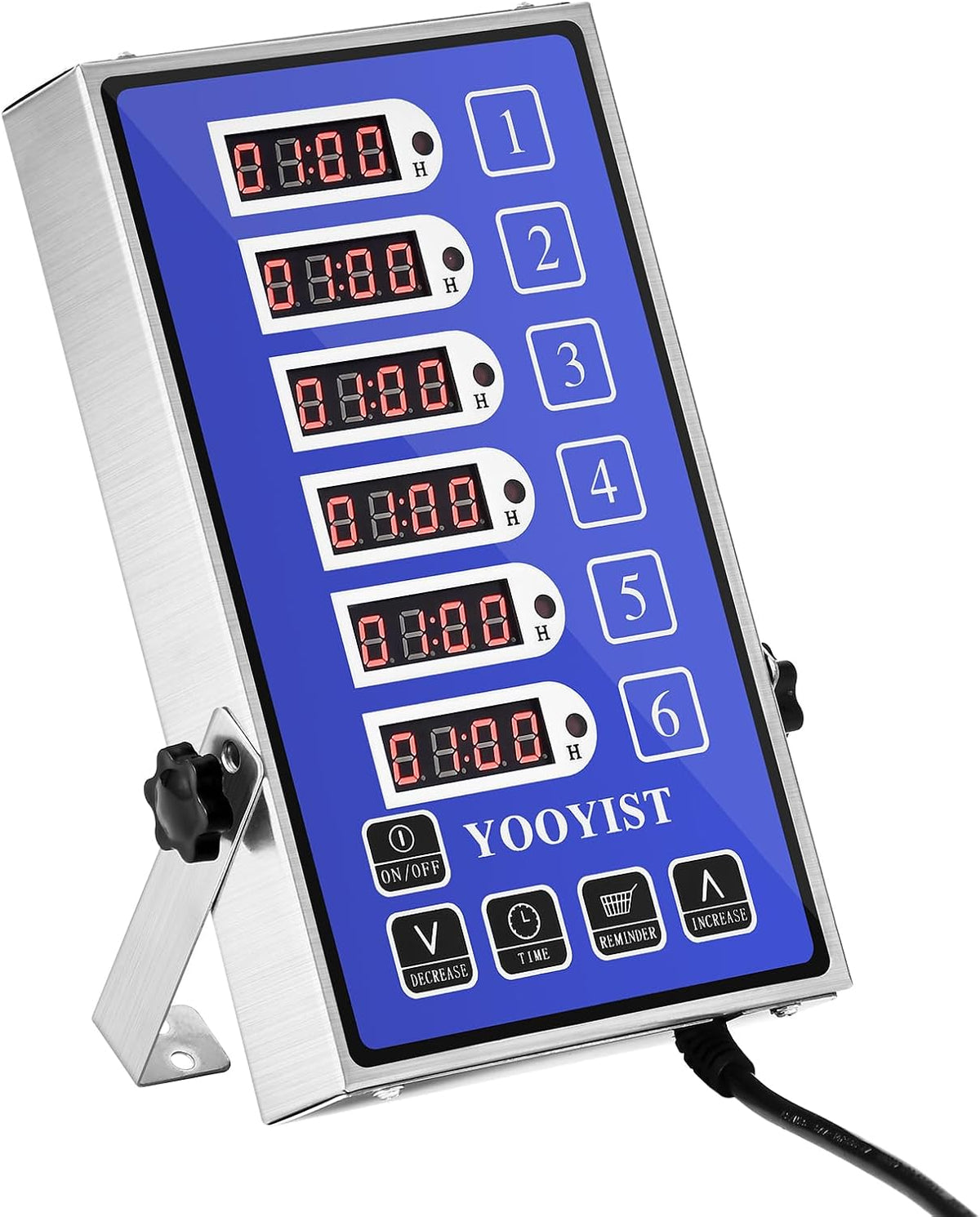 Commercial Kitchen Timer 6 Channel Digital Loud Alarm Cook Timer
