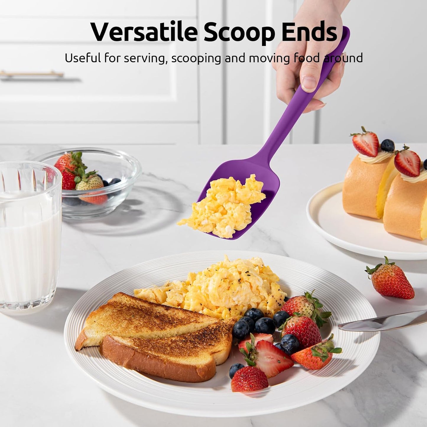 U-Taste Silicone Spatula Set with 600 Degrees Fahrenheit Heat Resistant (Black)