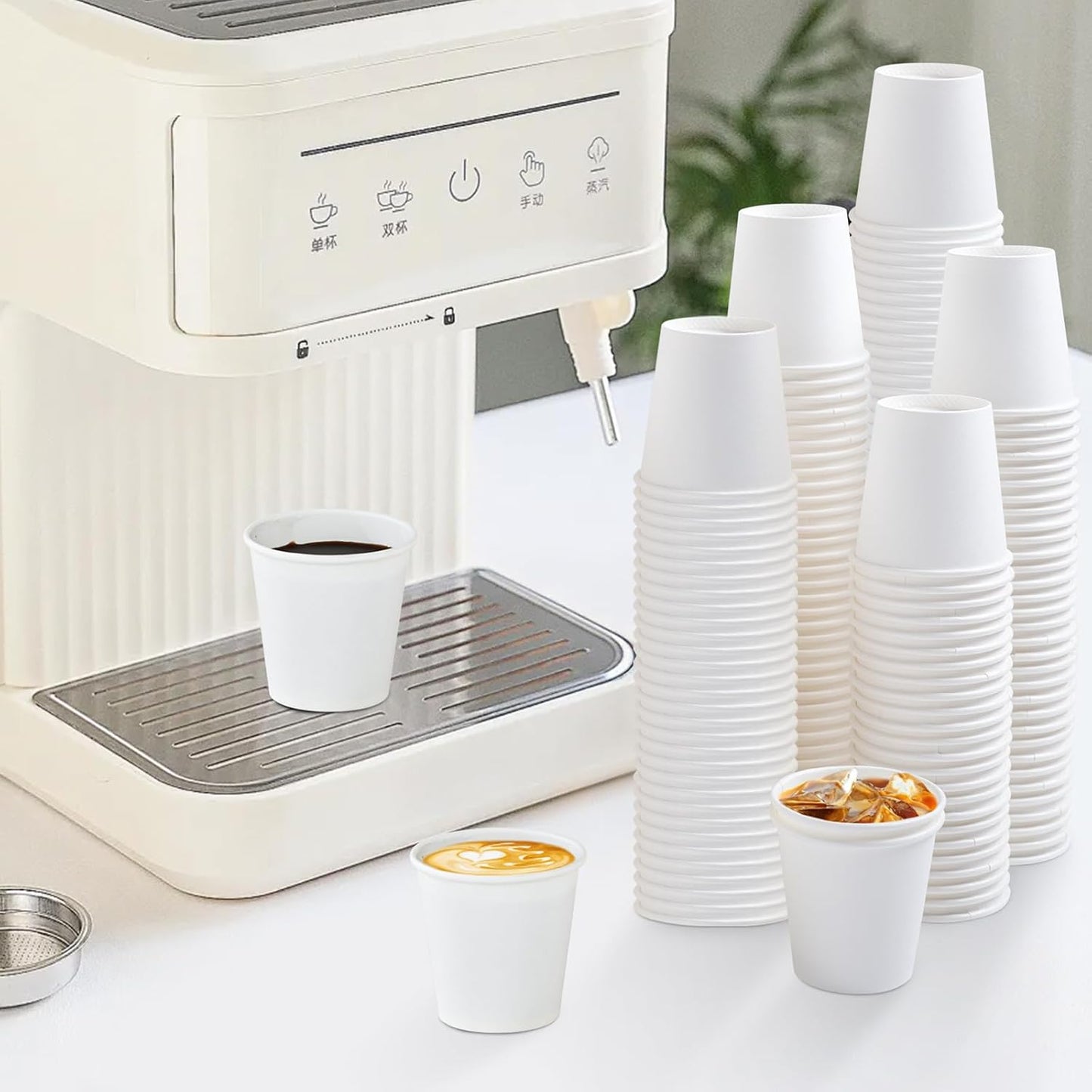 Lamosi 100 Pack 5 oz Paper Cups, Disposable Small Bathroom Cups 5oz, Mini Espresso Cups for Mouthwash, Travel, Party, Picnics, Home