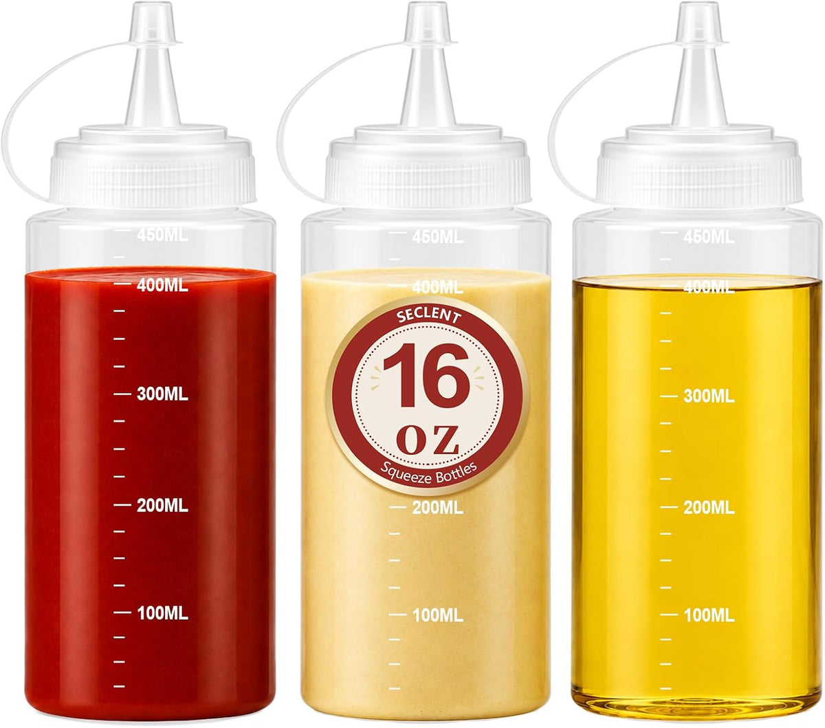 8oz Squeeze Bottles, Sauce Bottles, Squirt Bottle, Salad Dressing Bottle