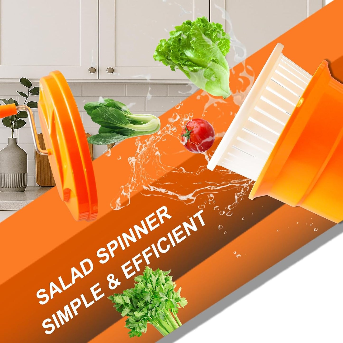 5 Gallon Salad Spinner,Large Capacity Vegetable Friuts Salad Dryer,Commercial Manual Salad Mixer for Restaurants Kitchen & Catering,Green & Orange. (Green, 5 Gallon)