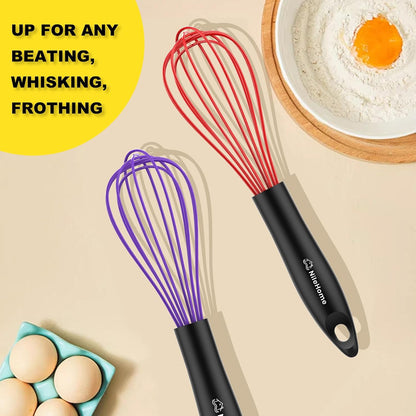 NileHome 3-Pack Stainless Steel Whisk Set, Kitchen Utensils for Cooking
