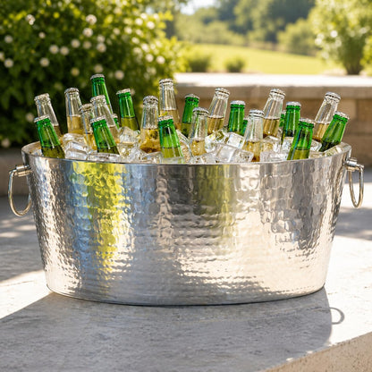 BREKX Armored XL Insulated Beverage Tub for Parties – Stainless Steel Ice Bucket, Large 6.25 Gallon Drink Cooler, Holds 24–30 Bottles, Beer, Wine & Champagne