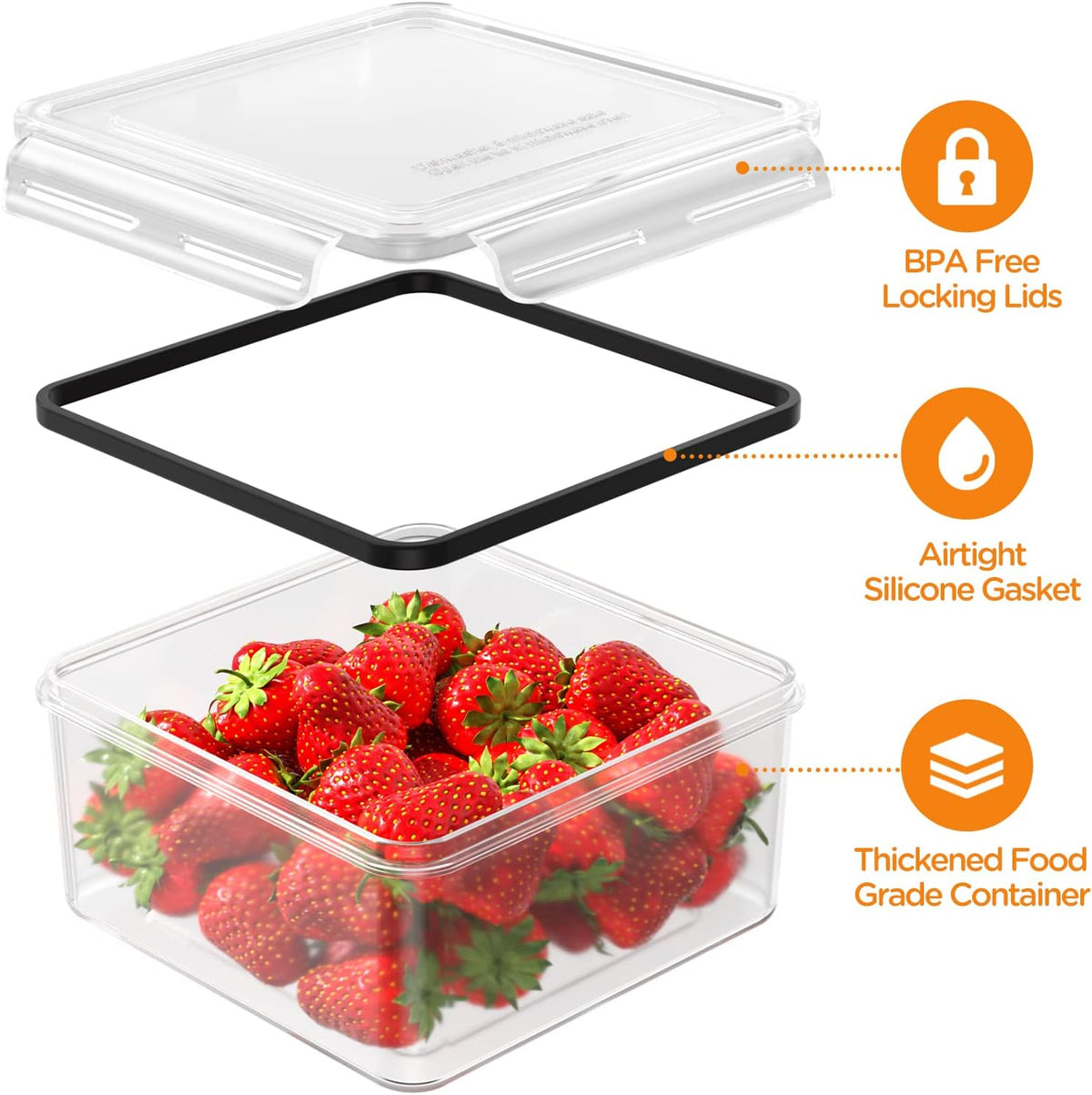 HOMETALL 40 PCS Food Storage Containers with Lids Airtight, 100% Leakproof Plastic Meal-Prep Containers Reusable(20 Containers & 20 Lids),Microwave and Dishwasher Safe, Includes Labels & Pen