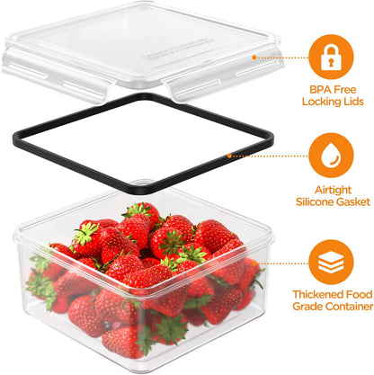 HOMETALL 40 PCS Food Storage Containers with Lids Airtight, 100% Leakproof Plastic Meal-Prep Containers Reusable(20 Containers & 20 Lids),Microwave and Dishwasher Safe, Includes Labels & Pen