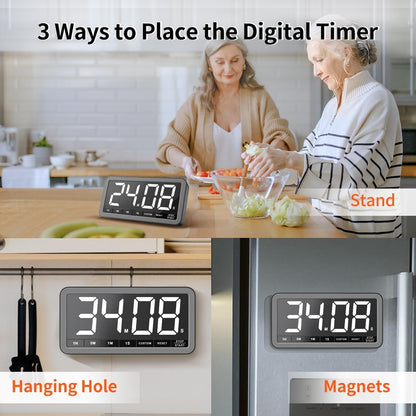 VOCOO Large 7.8" Digital Timer, Magnetic LED Timer for Kitchen & Classroom