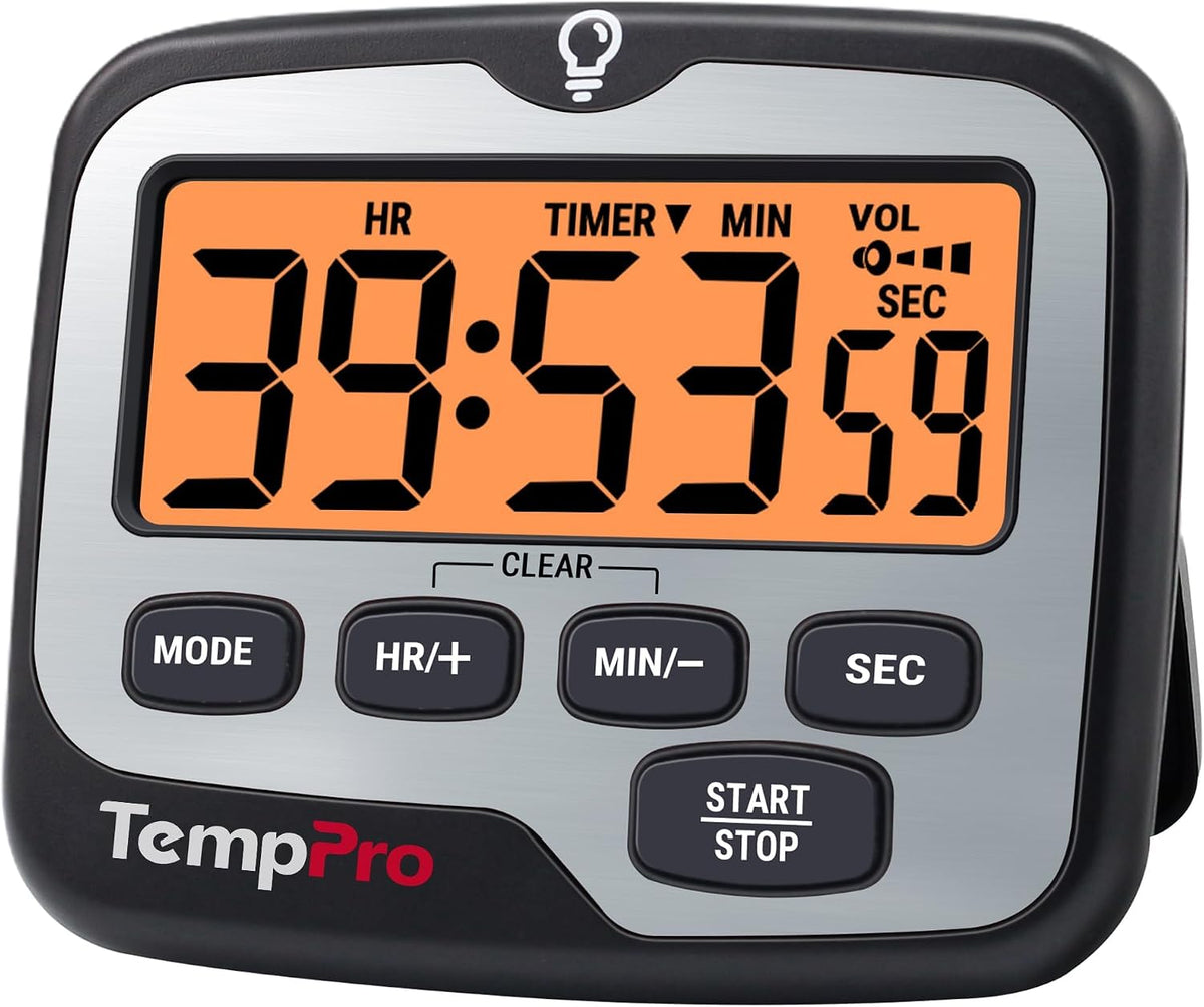 TempPro TM01 2-in-1 Kitchen Timers for Cooking with 12/24H Clock Mode
