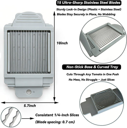 Stainless steel Tomato Slicer Tool Vegetable Slicer for Kitchen 15 Blades