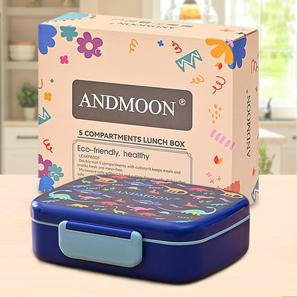 Bento Box for Kids Lunch Box Leak-Proof, Bento Lunch Box with 5 Compartments, Lunch Containers with 3 Silicone Baking Cups, Microwave/Dishwasher Safe (43OZ) (Pink with snack cup)