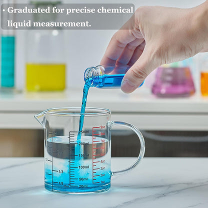 Ackers BORO3.3 Measure Glass -[Insulated handle | V-Shaped Spout]-Made of High Borosilicate Glass Measuring for Kitchen or Restaurant, Easy to Read, 60 ML (2 Oz) 丨(2 Pack)