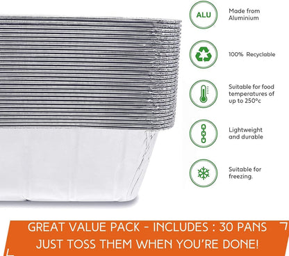Findful 30-Pack Drip Pans Liners for Blackstone Griddle Accessories, Aluminum Foil Pan Disposable for 17" 22" 28" 36" Blackstone Griddle Drip Tray Holder Grill Rear Grease Catcher Cup
