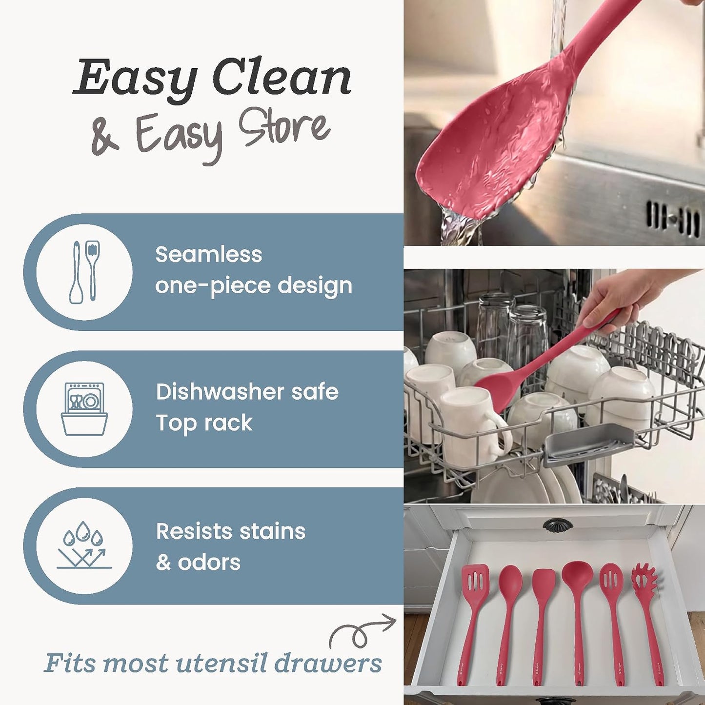 Starpack Like a Boss XL Silicone Cooking Utensils Set (6-Piece, 13.5") - LFGB Certified, 600°F Heat Resistant, BPA-Free - Heavy-Duty Steel Core, Dishwasher Safe - for Nonstick Cookware, Sage Green