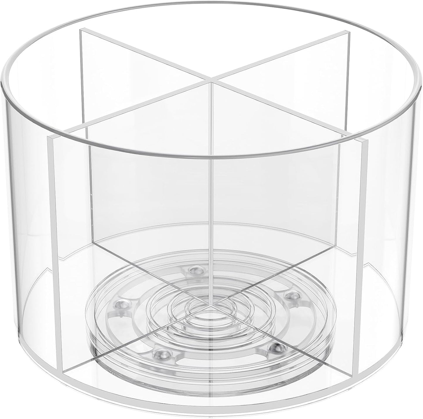 2 Pack Lazy Susan Organizer, 9 inch Rotating Storage Organizer with 4 Removable Bins, Lazy Susan Turntable Organizer for Fridge, Kitchen, Vanity, Cabinet