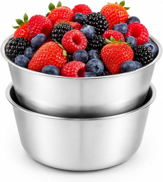 2 Set Berry Baskets,316 Stainless Steel Strainer Set,Fruit Washing Bowl with Strainer,Small Metal Colander for Berries, Strawberry, Grape, Cherry, Dishwasher Safe