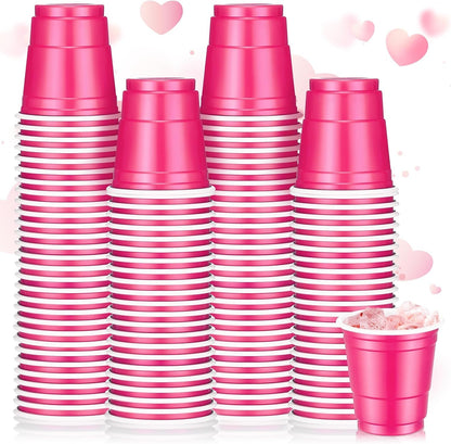 Roshtia 100 Pack 2 oz Plastic Shot Cups, Mini Disposable Shot Glasses 2 oz Wedding Party Cups for Bridal Shower Wedding Party, Beer Taste Serving, Snacks(Black, Gold)