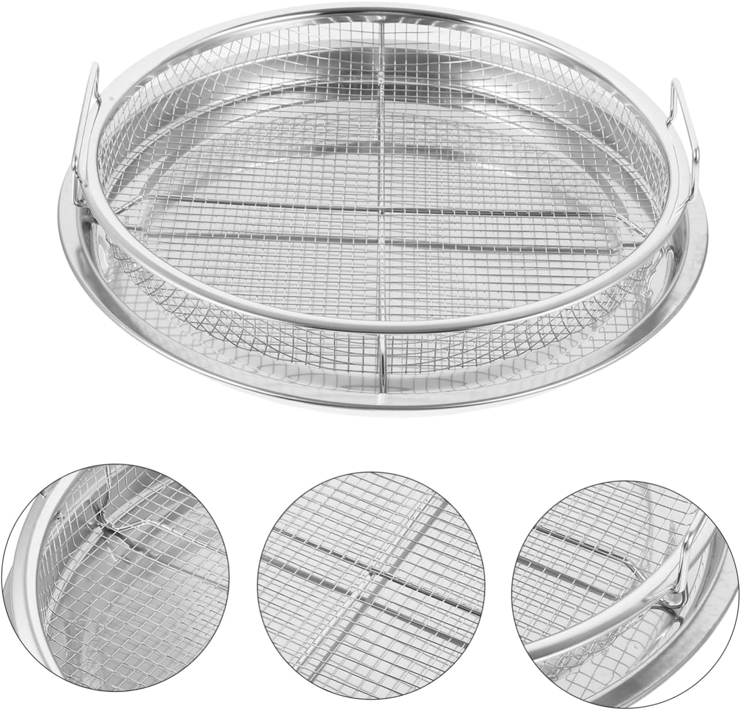 POPETPOP Stainless Steel Barbecue Tray Set for Outdoor Grilling Snacking and Baking Includes Grill Prep Trays Oil Drain Plate