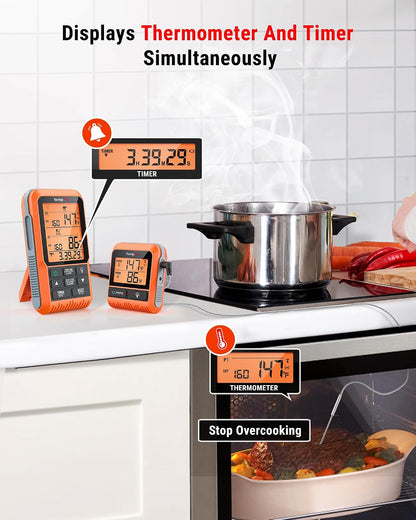 TempPro TempSync 1000FT Wireless Meat Thermometer for Grilling and Smoking