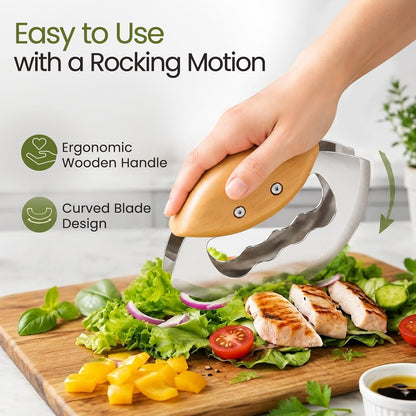 Salad Chopper Tools, Finely Chopped Salad Mezzaluna Knife