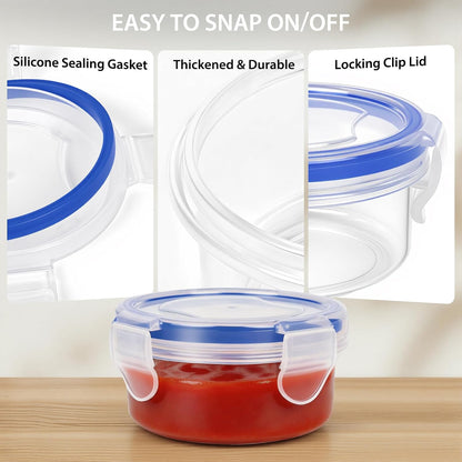 Freshmage Salad Dressing Container to Go, [6 Pack] 2.7 oz Small Condiment Containers with Leakproof Lids for On-the-Go Meals, Reusable Sauce Containers BPA-Free