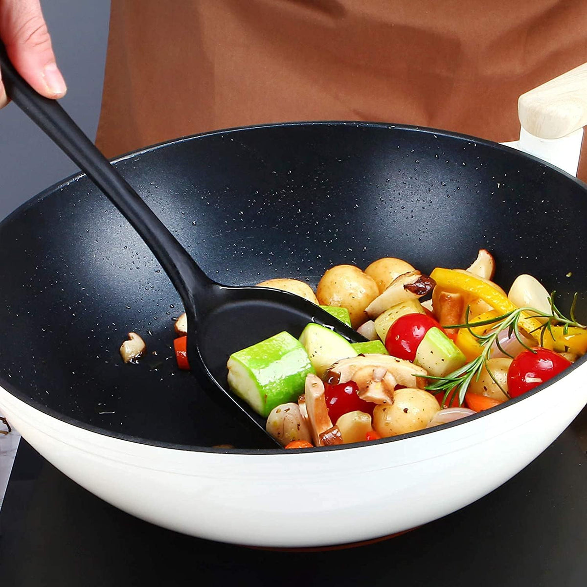 Silicone Wok Spatula, Non-Stick Heat Resistant Flexible Baking Spatula