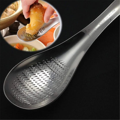Stainless Steel Kitchen Practical Spoon Shape Fruit Mixer Ginger Grater Wasabi Garlic Grinding Tools Cheese Grater