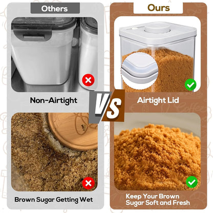 Mity rain Airtight Brown Sugar Container 2.8Qt/2600ml - Moisture-Proof Kitchen & Pantry Brown Sugar Keeper Container Airtight Saver Storage for Flour, Baking Supplies, Coffee with Locking Lid