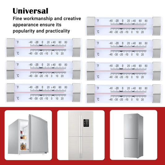12PCS Freezer Kitchen Thermometer Refrigerator Thermometer Set -40°F to 80°F, Glass & Stainless Steel, Accurate Temperature Monitor for Fridge Freezer Cooler, Home Kitchen Restaurant Use