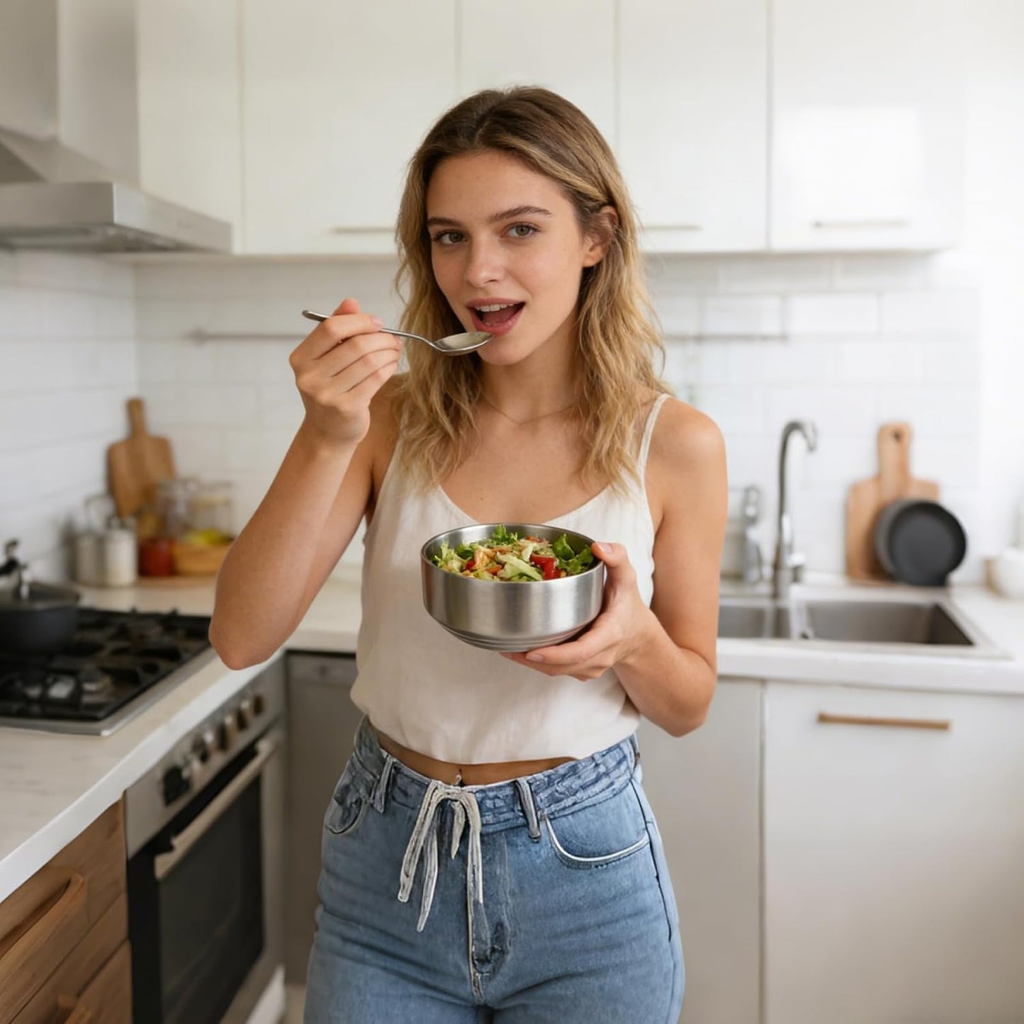 6 Pack 12 oz Stainless Steel Bowl with Lid Korean Soup Rice Bowl for Cereal Kitchen Restaurant Double-walled Anti Scalding Metal Bowls for Soup Salad Noodles Insulated