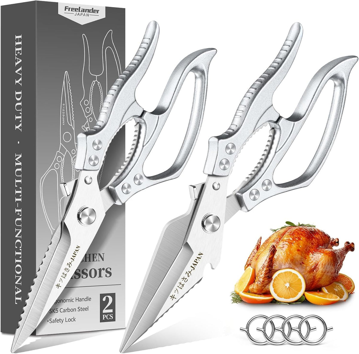 Freelander Kitchen Scissors Set - All Purpose Heavy Duty Poultry Shears