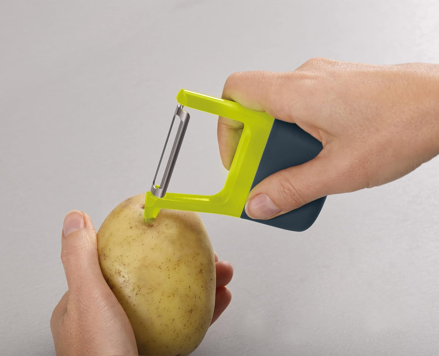 Joseph Joseph Duo Easy-Grip Julienne Peeler, Vegetable Kitchen Peeler and Potato-Eye Remover, Dark Opal