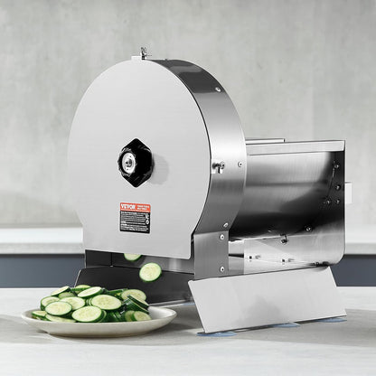 VEVOR Manual Vegetable Fruit Slicer, 0-0.5"/0-12mm Thickness Adjustable Commercial Slicer Machine, Stainless Steel Food Cutter Slicing Machine with 2 Spare Blades, for Potato, Cucumber, Lemon, Tomato