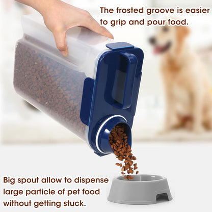 TBMax 10 Lbs Cat Dog Food Storage Container, 2026 Upgraded Large Pouring Container for Pet Food Storage, Bird Seed Dispenser, Portable Travel Kibble Holder -Dark Green