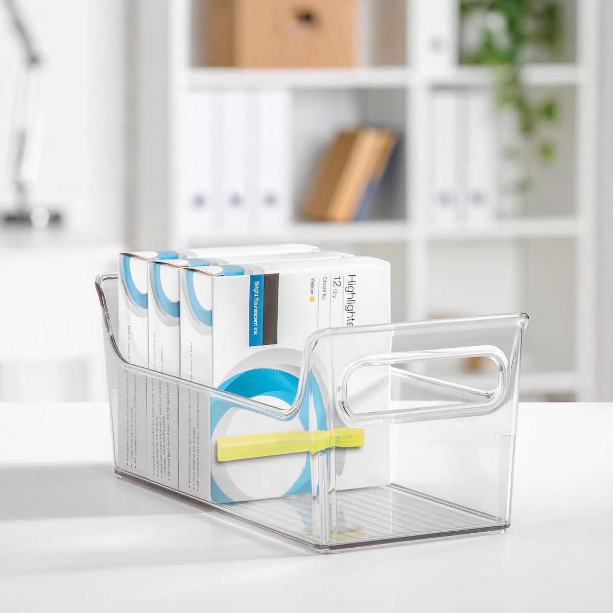 iDesign Plastic Condiment Organizer with Handles, Set of 2, Clear | For Fridge, Made in USA