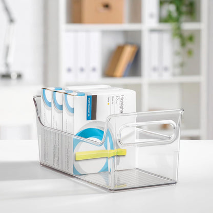 iDesign Plastic Condiment Organizer with Handles, Set of 2, Clear | For Fridge, Made in USA