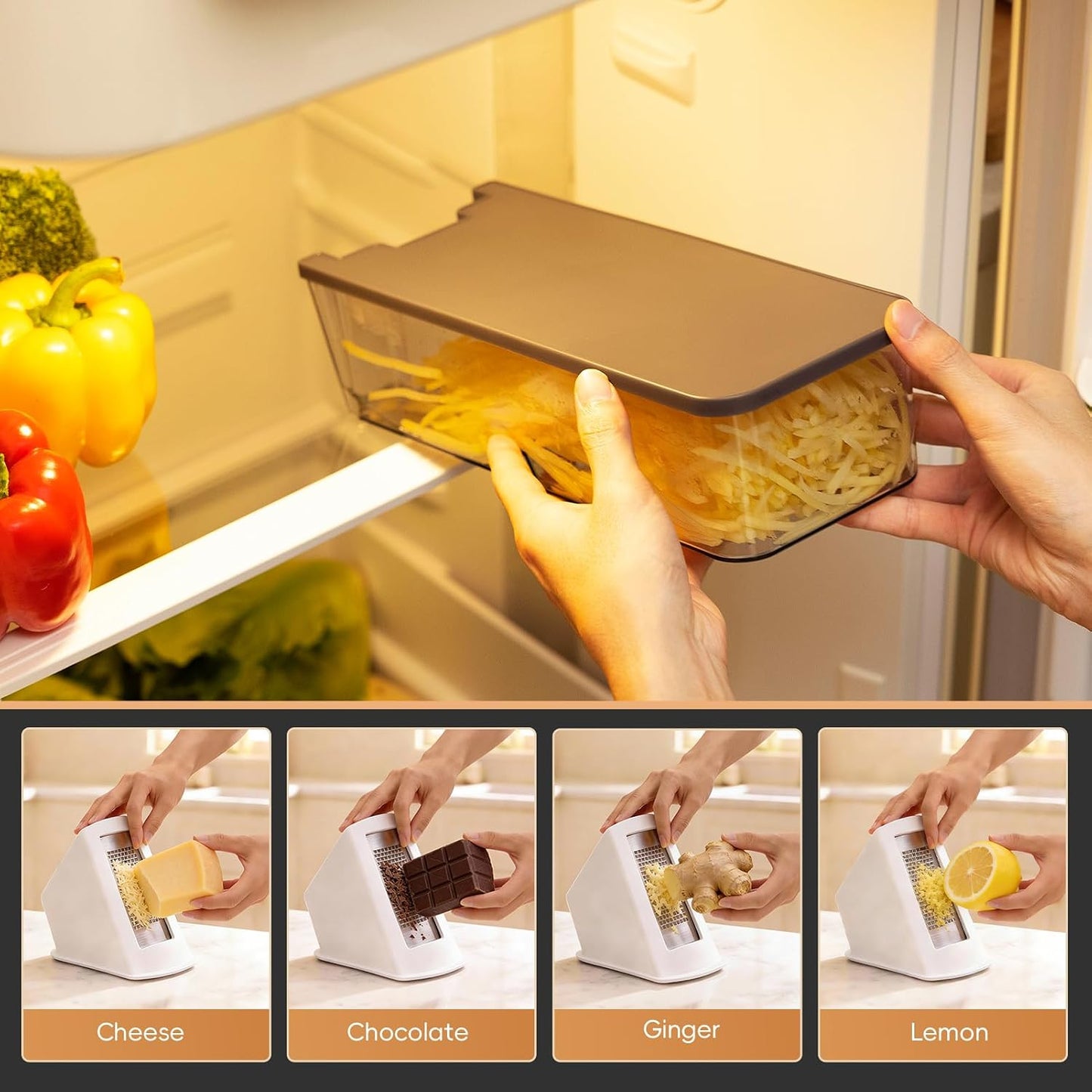 Safe Mandoline Slicer for Kitchen, Vegetable & Food Cutter, Easy to Clean