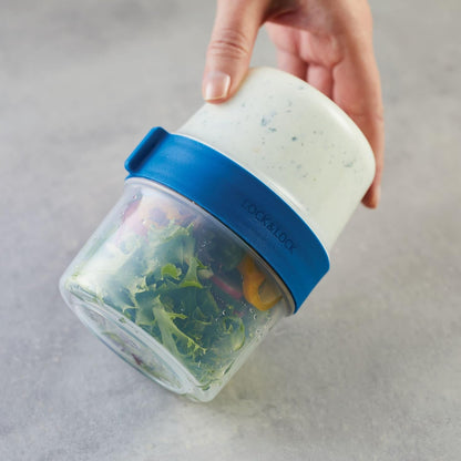 LOCK & LOCK LocknLock Easy Essentials Twist Two Way Food Storage Container, BPA-Free/Dishwasher Safe, 10-Piece Set, Clear