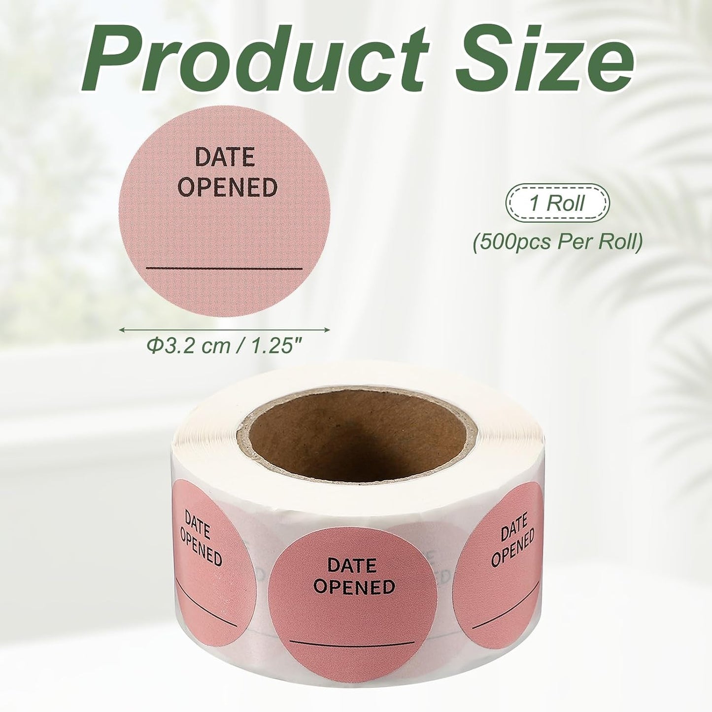PATIKIL 500 Pcs Date Opened Stickers Roll, 1.25 Inch Food Storage Labels Removable Freezer Labels Adhesive Food Labels for Inventory Organized Kitchen Containers, White and Black