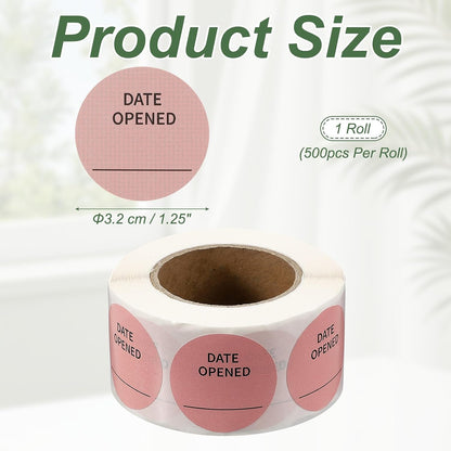 PATIKIL 500 Pcs Date Opened Stickers Roll, 1.25 Inch Food Storage Labels Removable Freezer Labels Adhesive Food Labels for Inventory Organized Kitchen Containers, White and Black