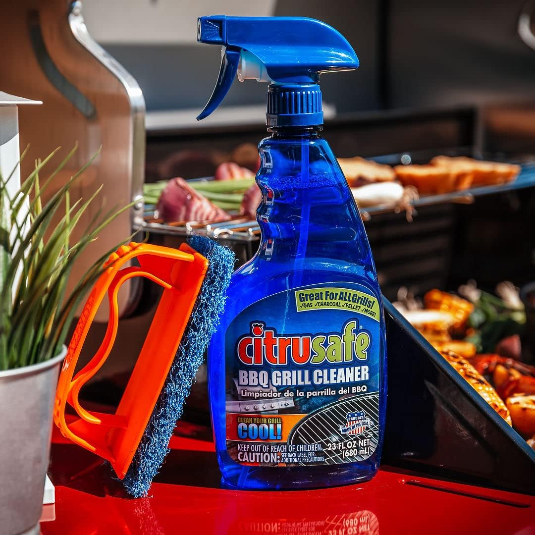 Grill Cleaning Spray - BBQ Grid And Grill Grate Cleanser By Citrusafe (23 oz)