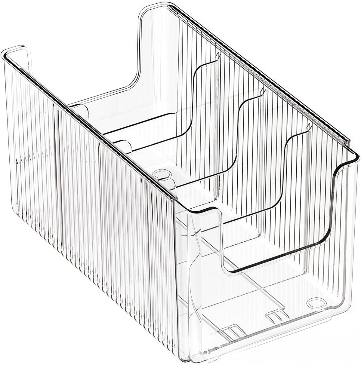 Foldable Storage Bins, Clear Expandable Boxes for Organizing, Adjustable from 9.65-16.93" Drawer Organizers Separators Dividers for Bedroom Kitchen Utensils Tools Closet