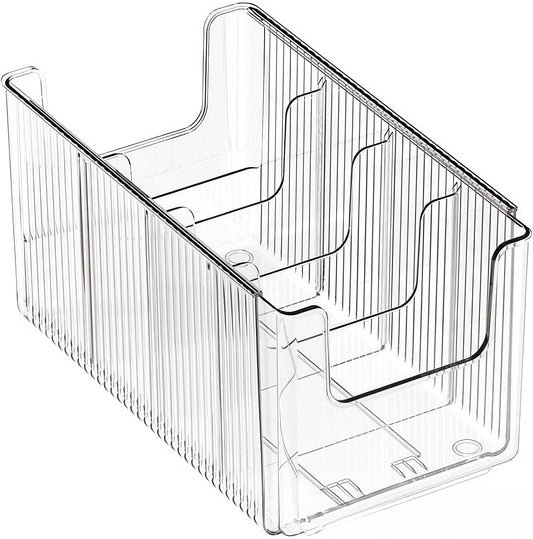 Foldable Storage Bins, Clear Expandable Boxes for Organizing, Adjustable from 9.65-16.93" Drawer Organizers Separators Dividers for Bedroom Kitchen Utensils Tools Closet