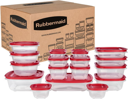 Rubbermaid EasyStore Large Containers, 18-Piece Set, Food Storage Containers with Lids