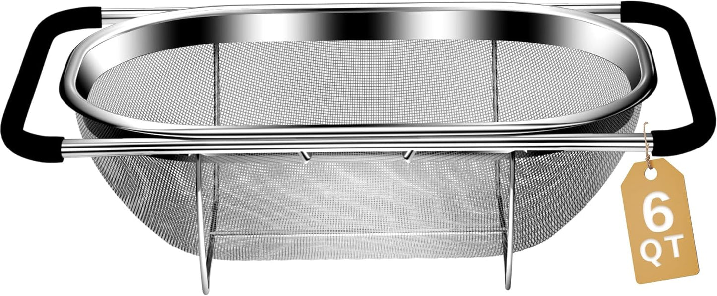 4-in-1 Colander with Bowl Set — Patented 360° Rotatable Strainer Bowl with 3 Graters, Snap-On Lid & Non-Slip Base, Funny Kitchen Present for Women, Aesthetic Pasta Fruit Vegetable Strainer (Beige)
