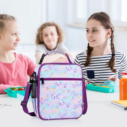 Kids Insulated Lunch Box Bag, Thermal Picnic Cool Bags with Adjustable Strap for Adults Children Women Men Boys Girls School Work (CAM-Blue)
